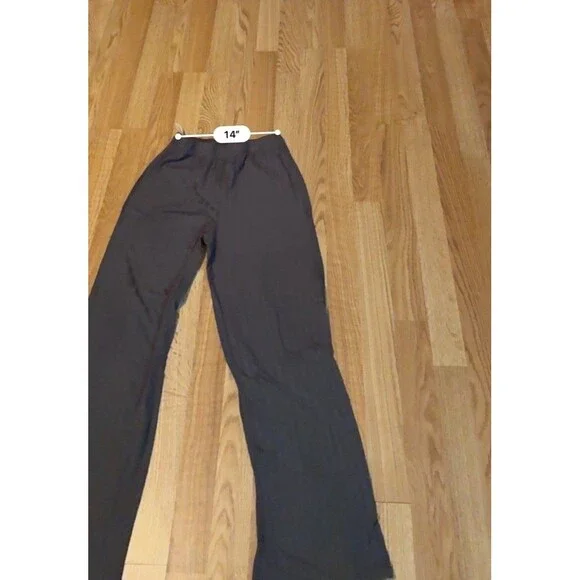 Women’s Flowy Pants Black Ribbed Size Medium Comfy Wide Legged Boho Chic - Picture 7 of 8